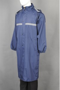 SKRT038   網上訂購現貨雨褸  批量訂做雨褸安全反光長款雨衣  設計鈕扣拉鏈雨褸  雨褸製服公司   磁吸雨衣